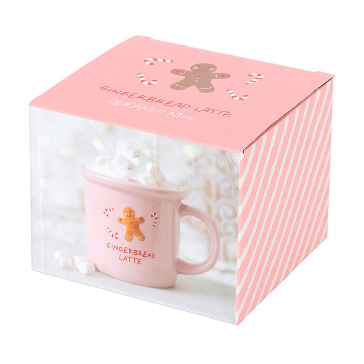 Pink Gingerbread Latte Christmas Mug