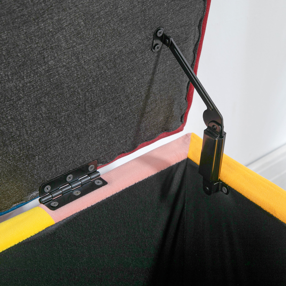 114 x 47 x 47cm Velvet Storage Ottoman, Button-tufted Footstool Box