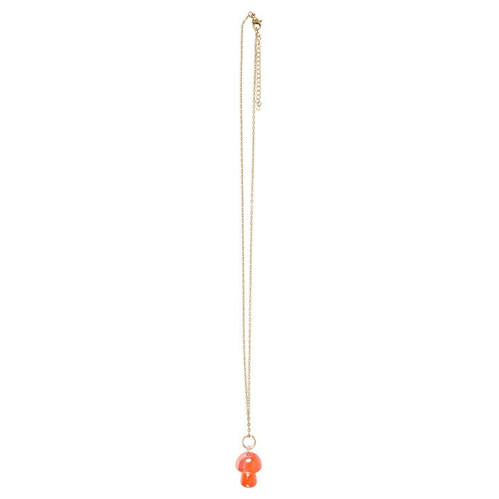 Orange Aura Mushroom Necklace Greeting Card