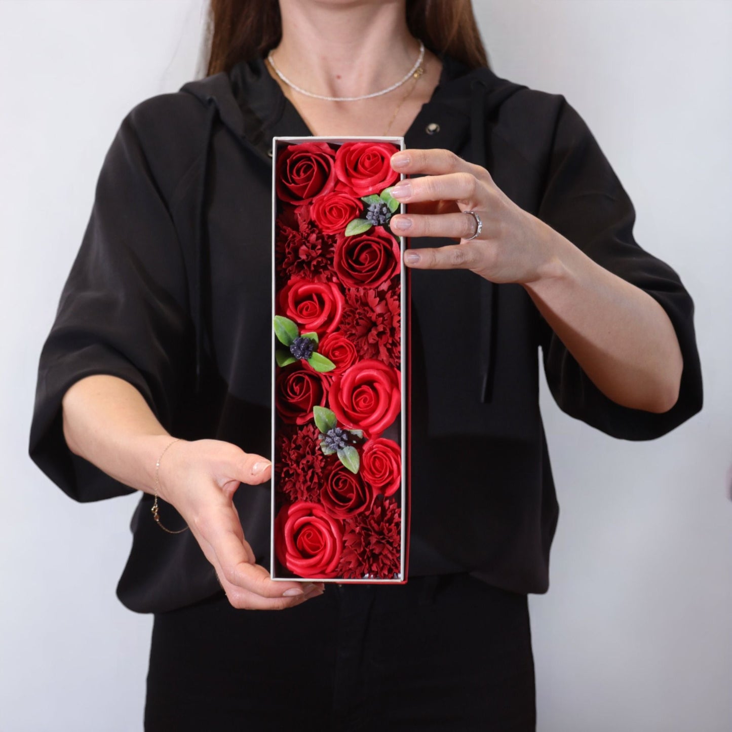 Long Box - Classic Red Roses- Soap Flower Gift