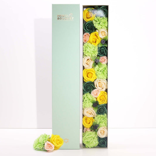 Extra Long Box - Spring Celibrations - Yellow & Greens- Soap Flower Gift