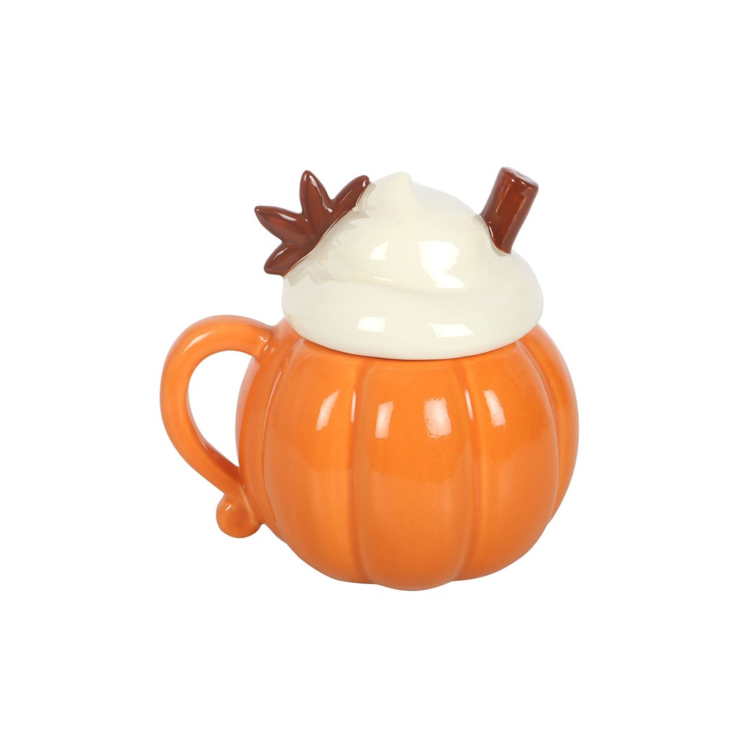 Pumpkin Cream Lidded Autumn Gift Mug