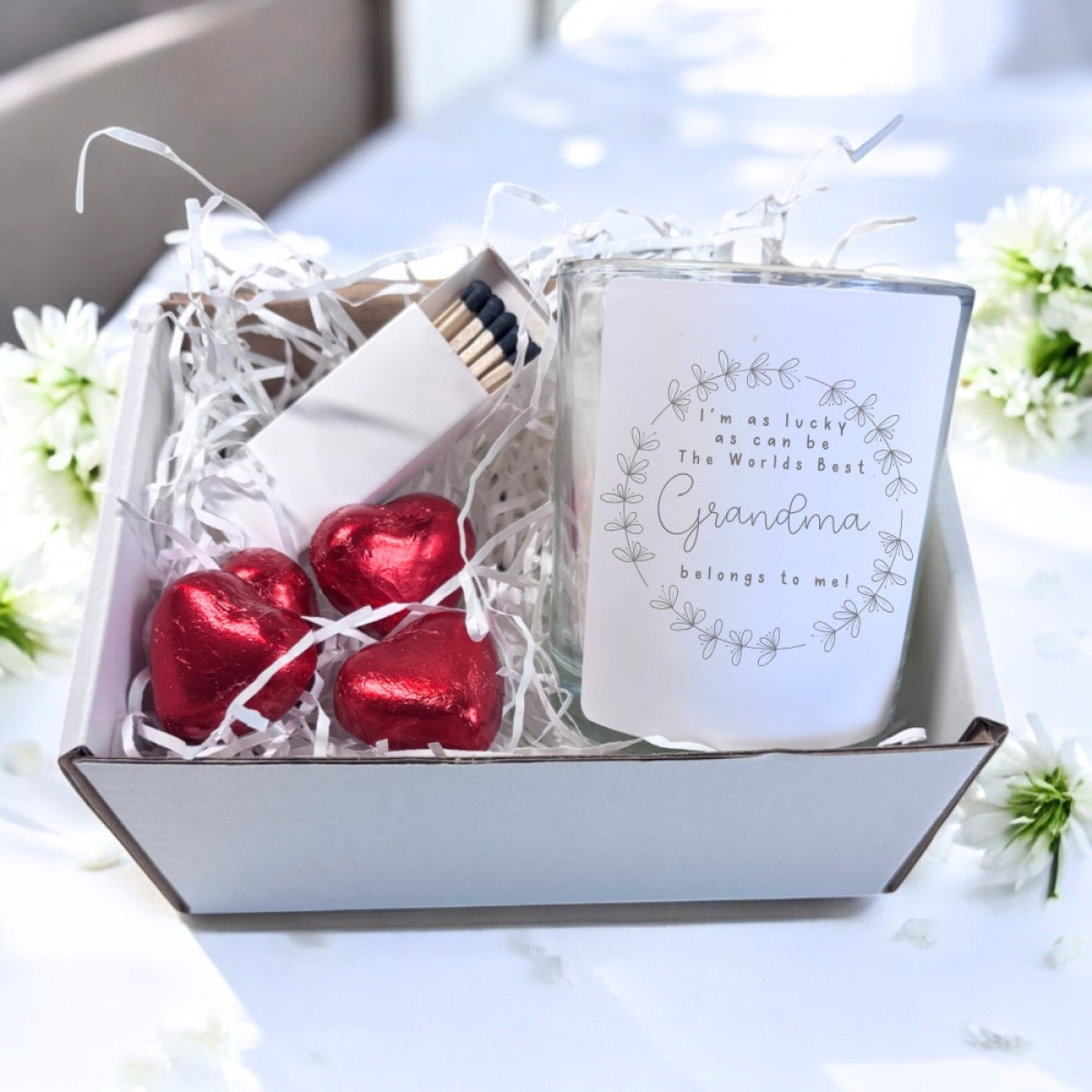 Best Grandma Candle Gift Set | Birthday Gift for Nana | Message Candle For Granny | Mothers Day Hamper UK | Gran Mothers Gift | Mum Gift Box
