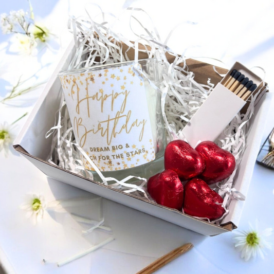 Happy Birthday Dream Big Candle Gift Set | Birthday Gift Box For Her | Sisters Birthday Gift | Birthday Gift Hamper | Mums Birthday Gift UK