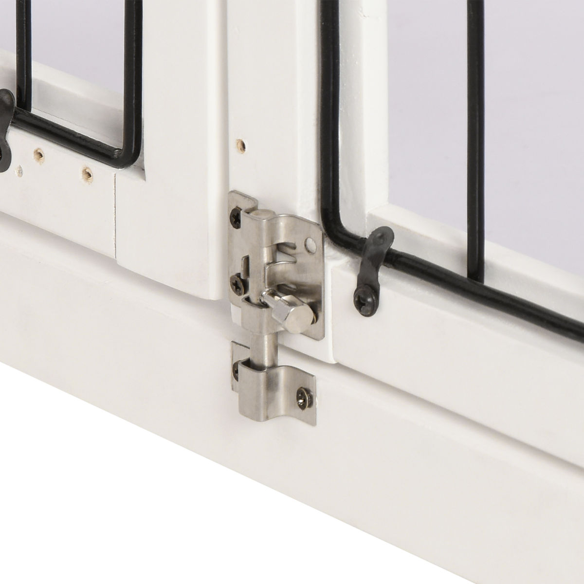 Wooden Dog Crate End Table Pet Puppy Cage w/Metal Wire for Small Dog White