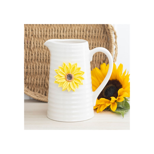 Hello Sunshine Ceramic Flower Jug with 3D Sunflower