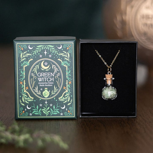 Green Witch  Potion Bottle Necklace