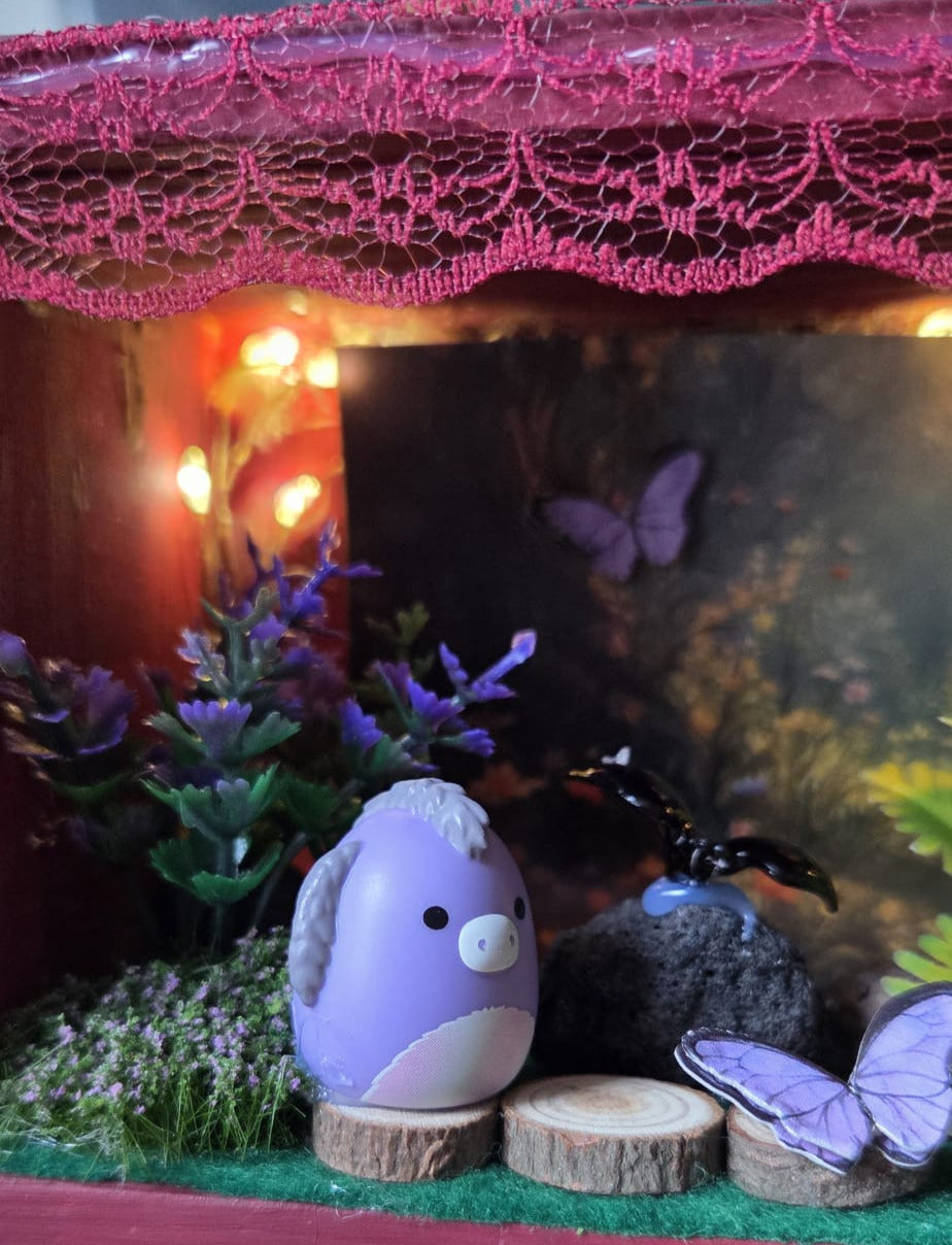Gengar Pokemon Handmade One of a Kind Fairy Lights Book Nook