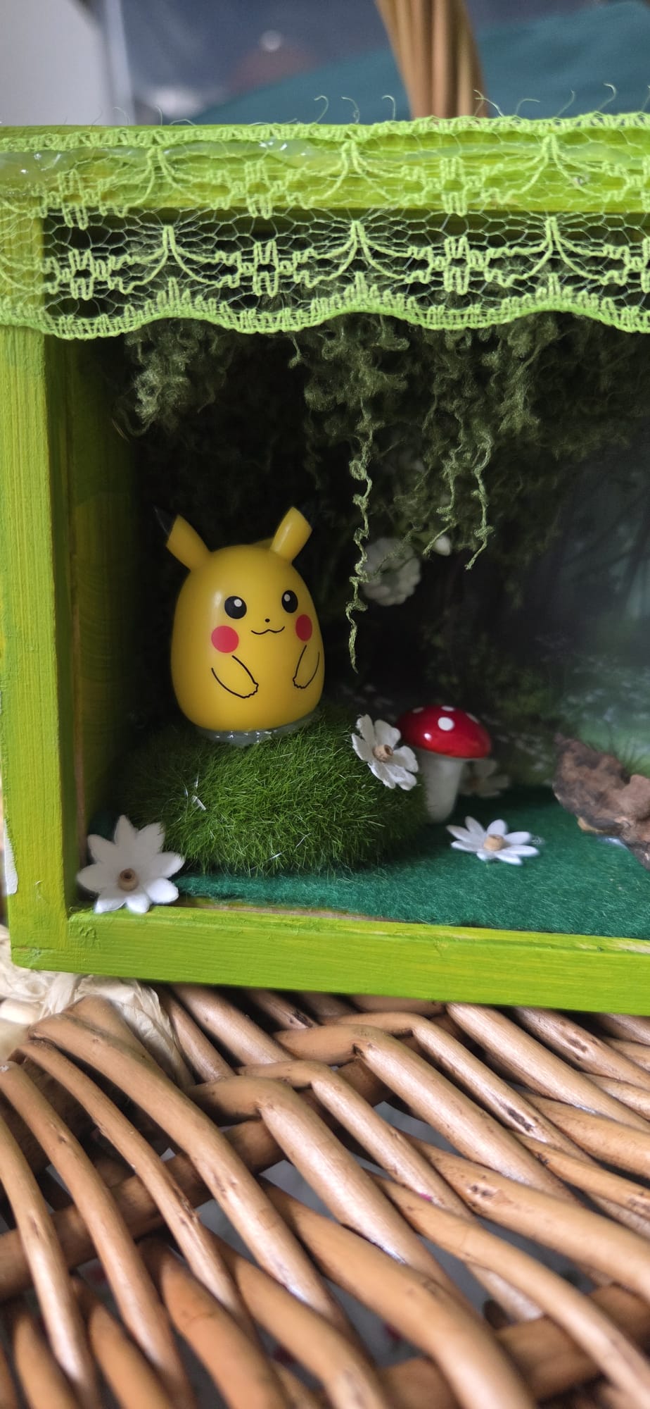 Pikachu Pokemon Handmade One of a Kind Fairy Lights Book Nook