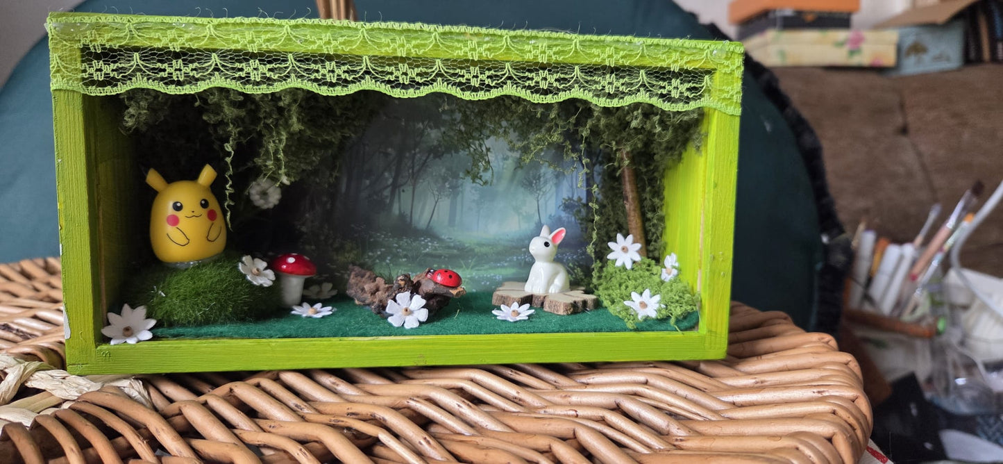Pikachu Pokemon Handmade One of a Kind Fairy Lights Book Nook