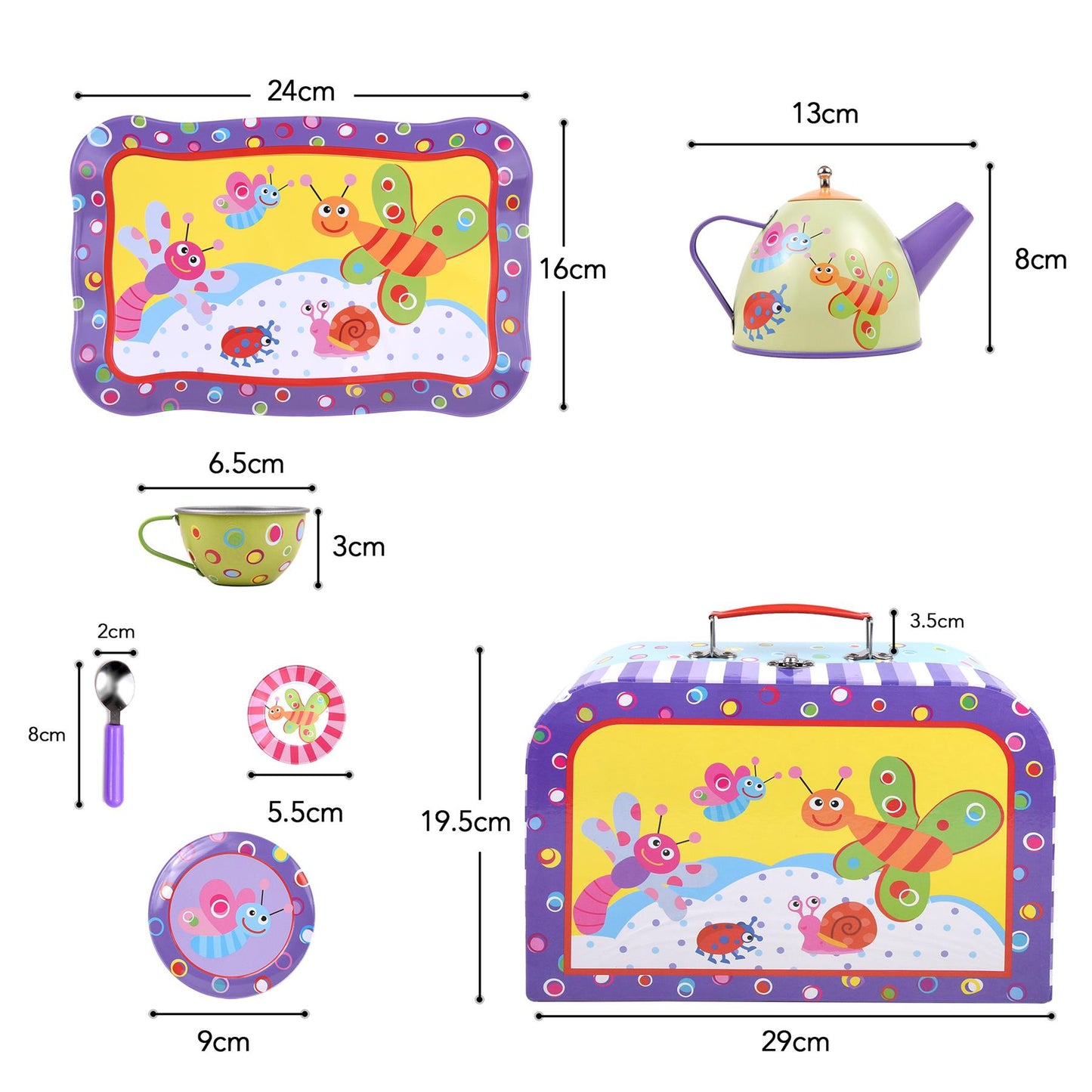 Cute BUGS SOKA Childrens TEA SET