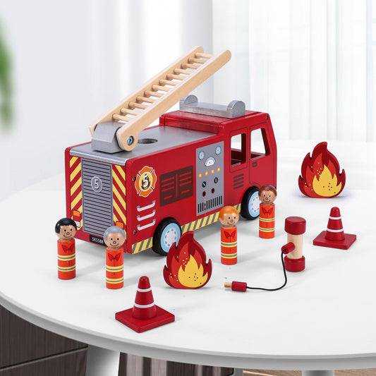 RED FIRE ENGINE - Children Kid Toy Play Set