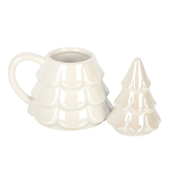 Iridescent Fir Tree Mug and Snowflake Spoon Christmas Set