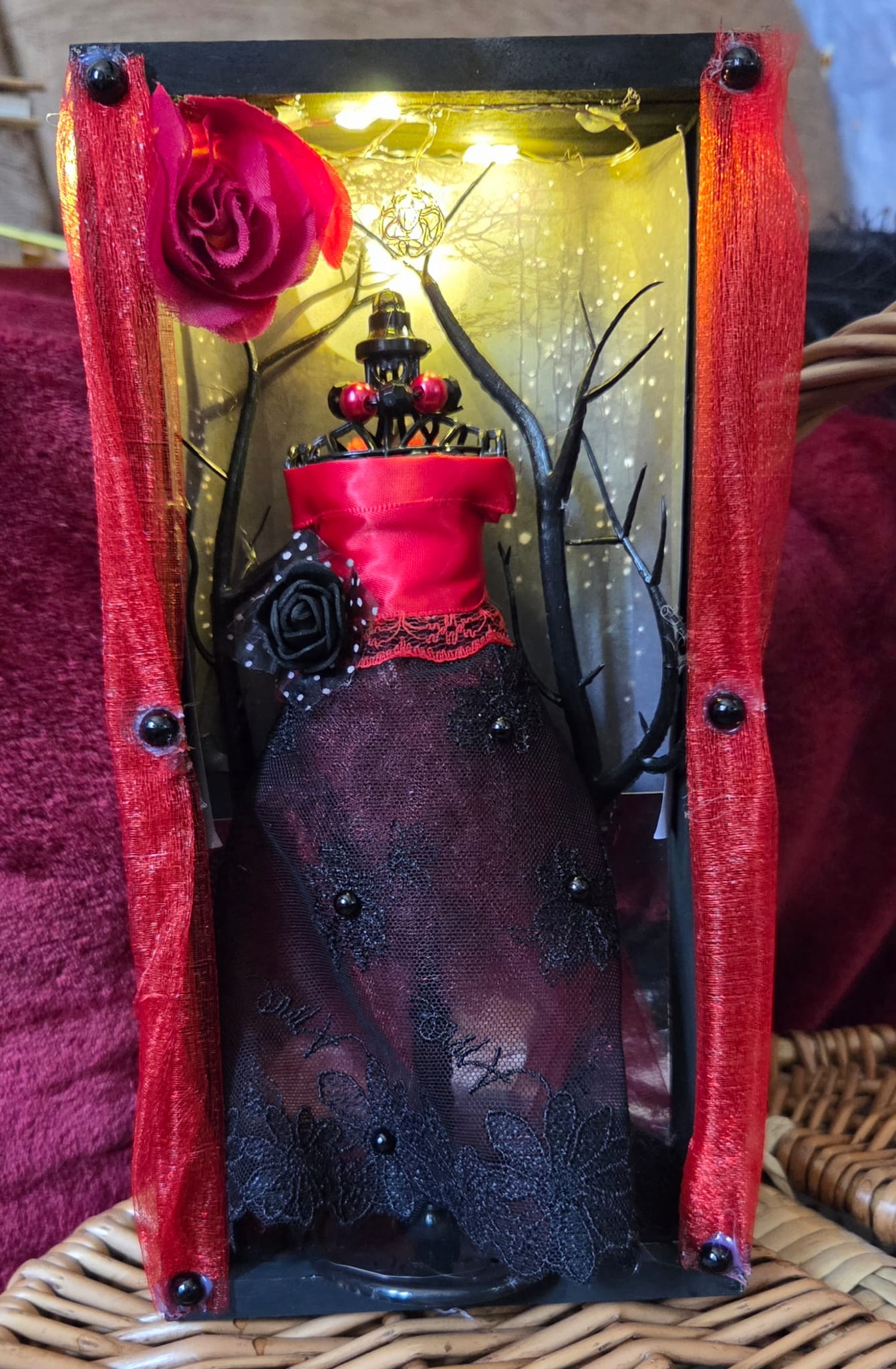 Vampire Ball Dress Handmade Shadow Box