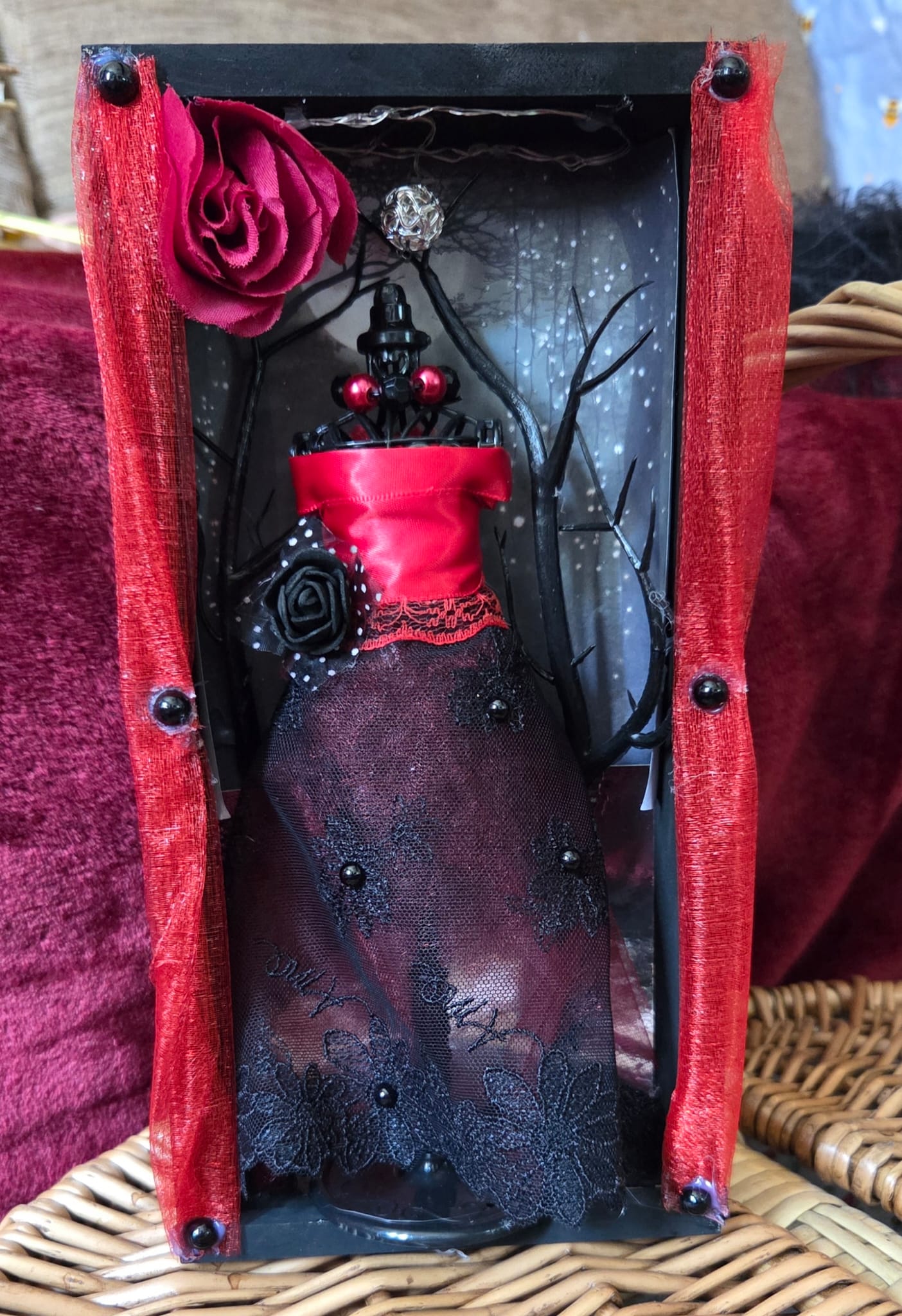 Vampire Ball Dress Handmade Shadow Box