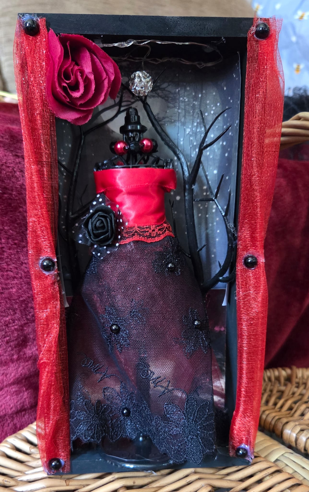 Vampire Ball Dress Handmade Shadow Box
