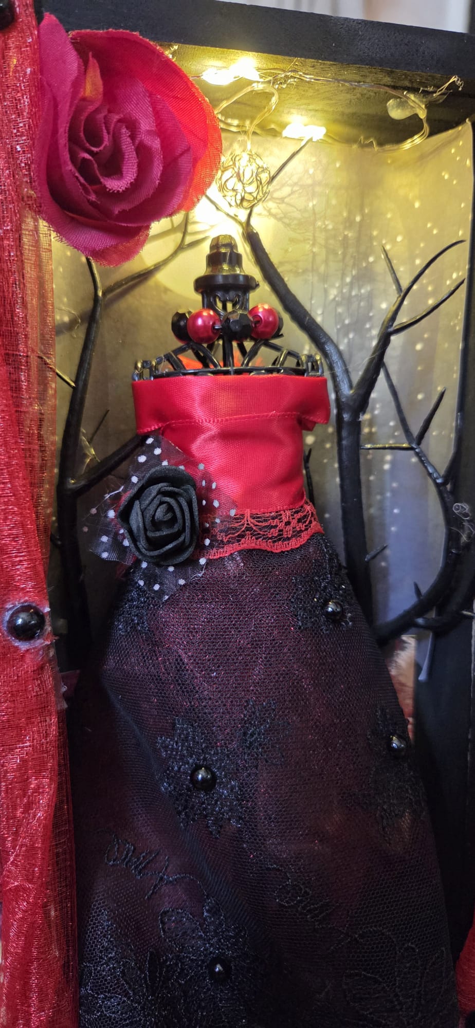 Vampire Ball Dress Handmade Shadow Box