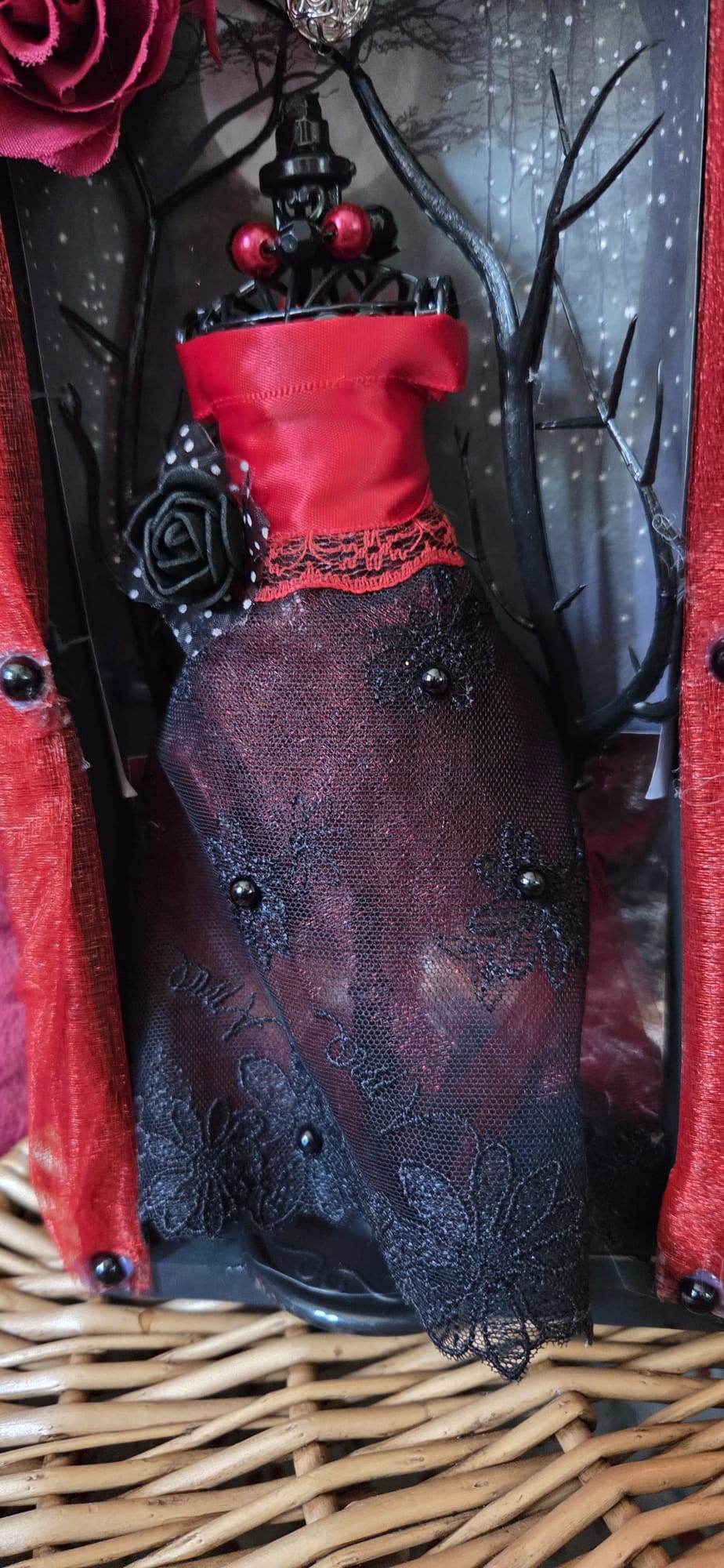 Vampire Ball Dress Handmade Shadow Box