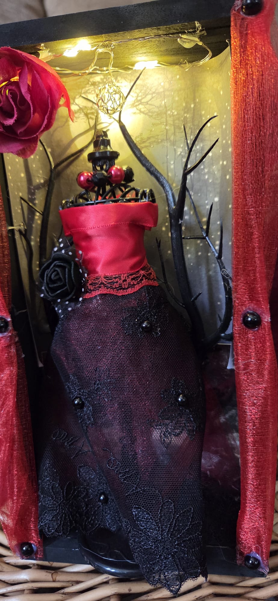 Vampire Ball Dress Handmade Shadow Box