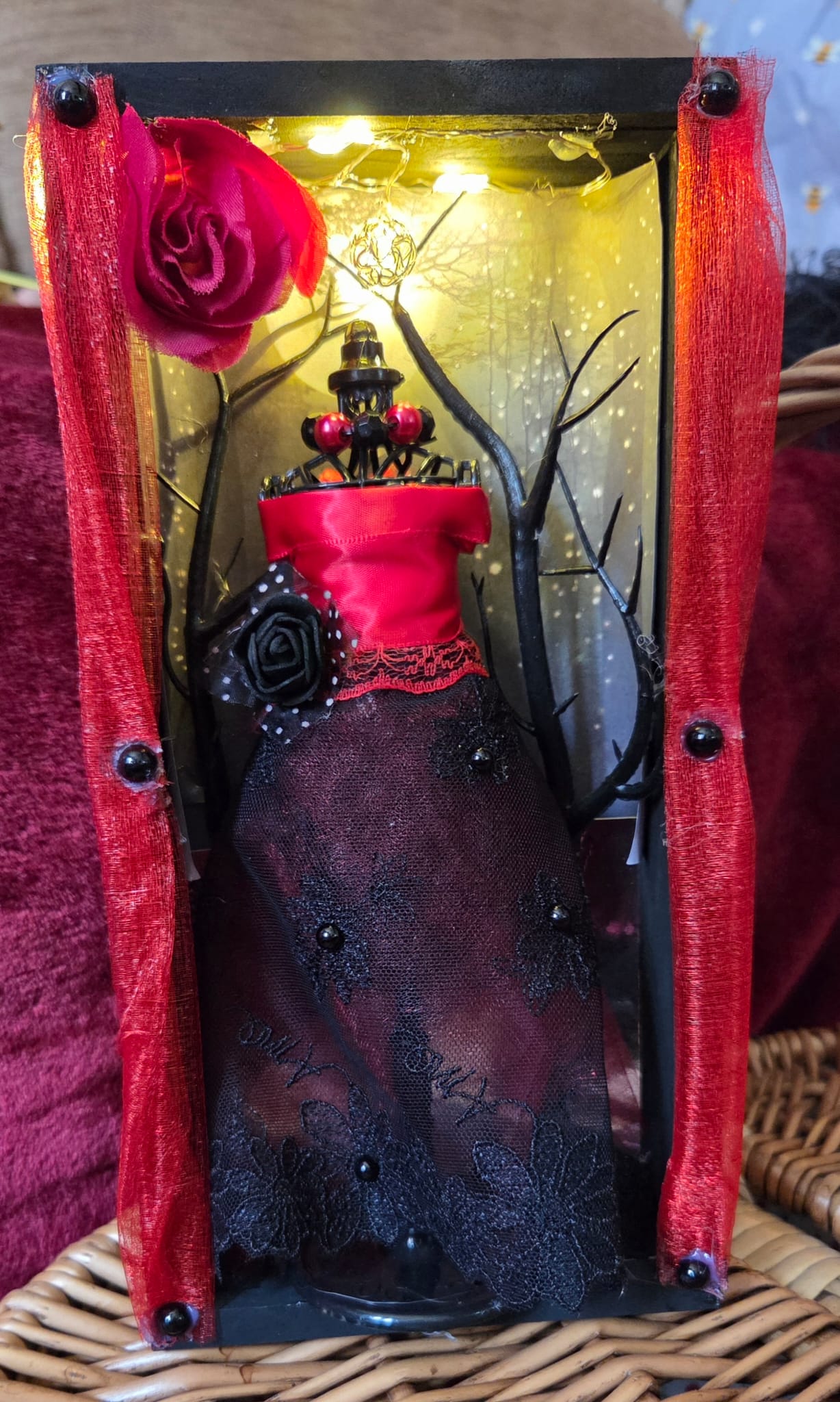 Vampire Ball Dress Handmade Shadow Box