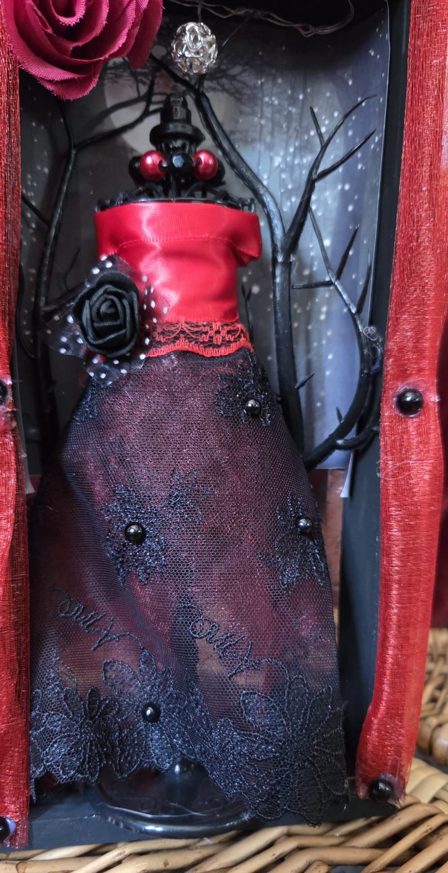 Vampire Ball Dress Handmade Shadow Box