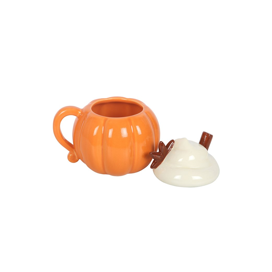 Pumpkin Cream Lidded Autumn Gift Mug