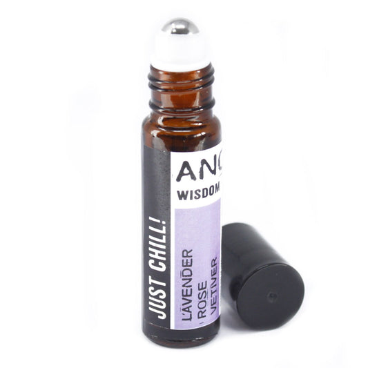 Just Chill! 10ml Roll On Essential Oil Soothing Blend - Lavender Rose Vetiver