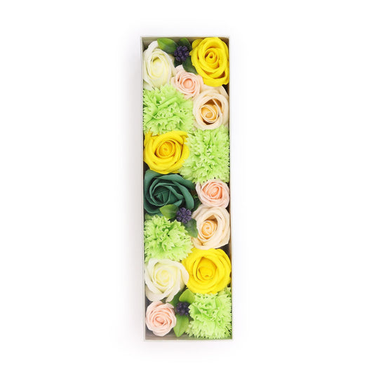 Long Box - Spring Celibrations - Yellow & Greens Soap Flowers