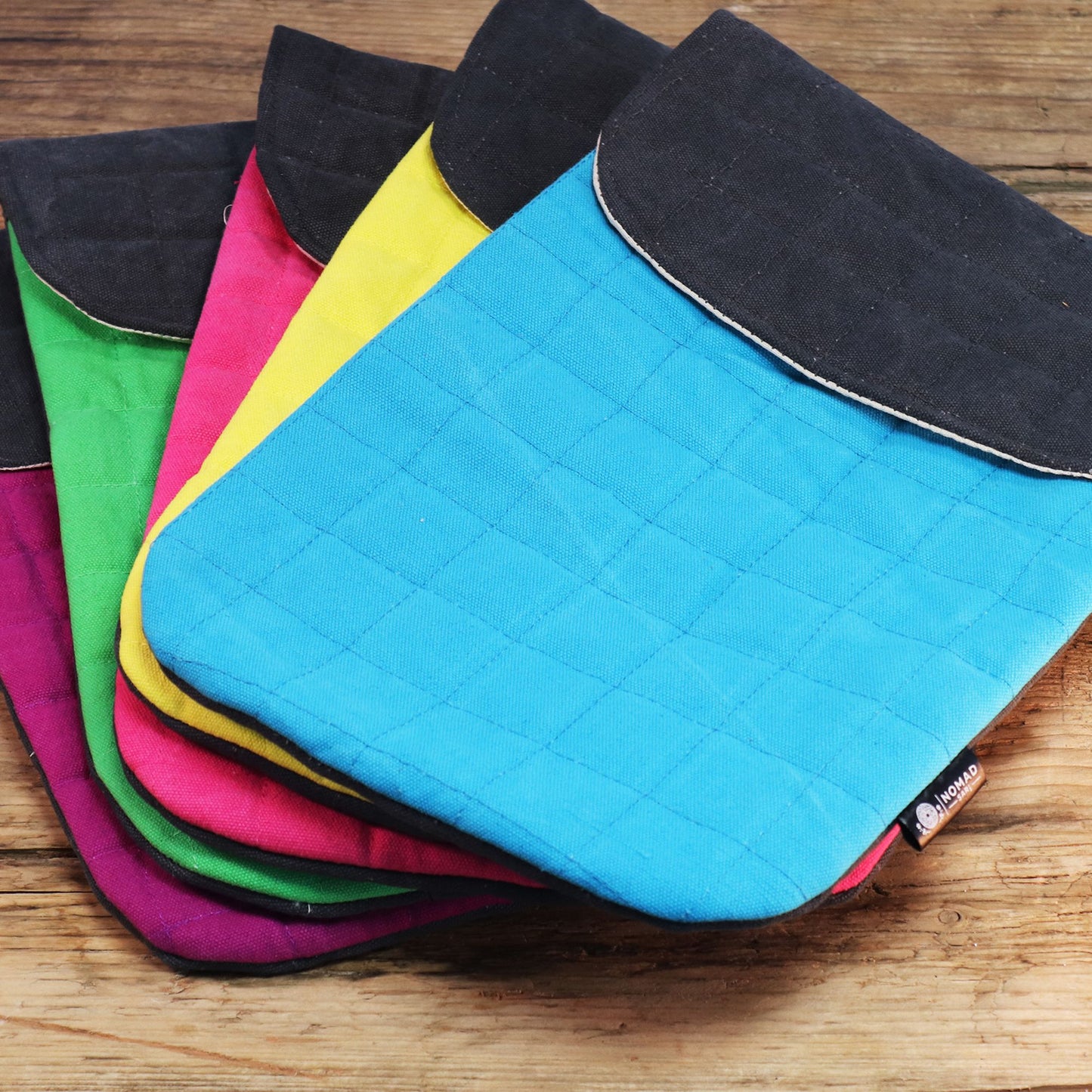 13 inch Laptop Padded Pouch - Crazy Yellow - 14oz Stonewash