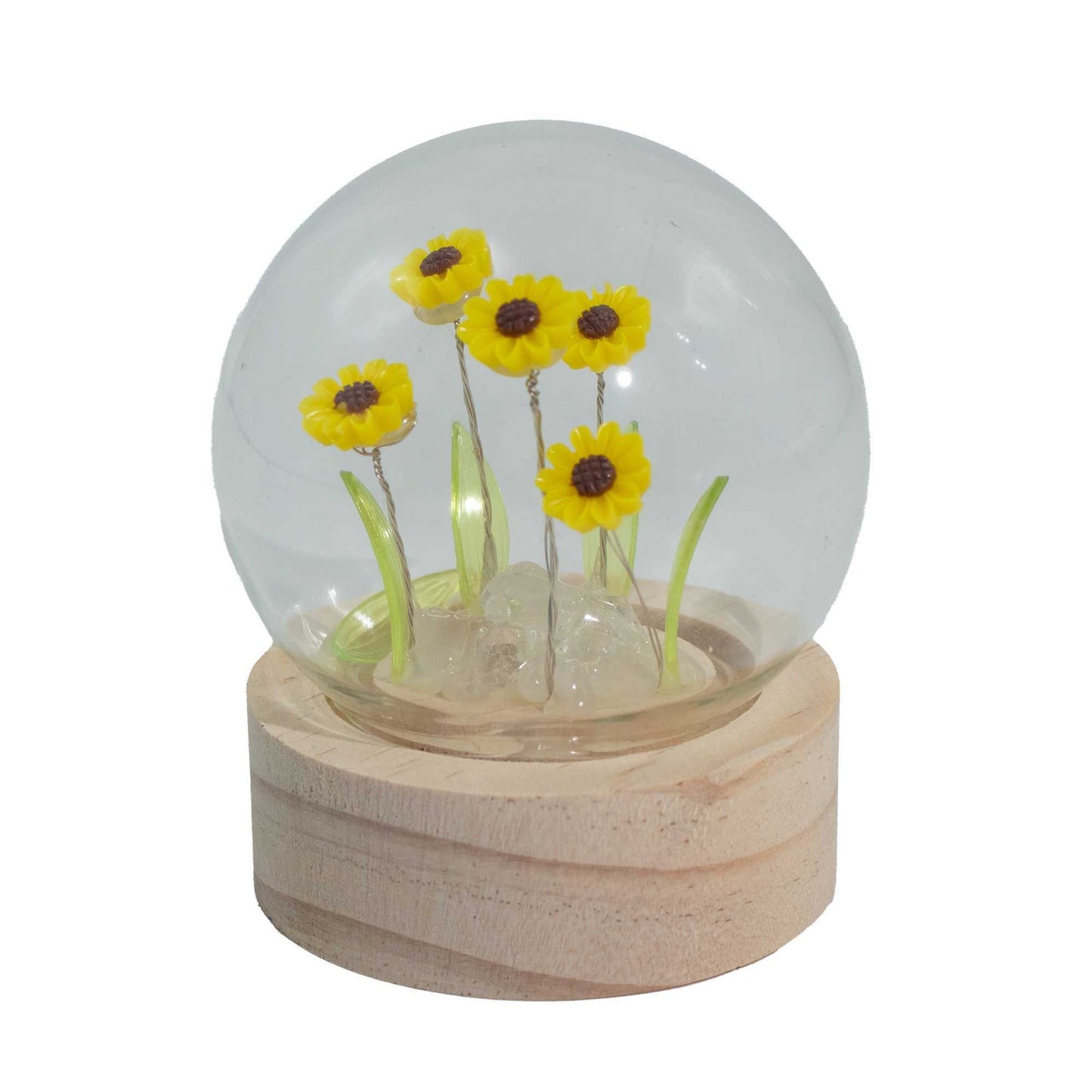 Floral Glow Garden Dome - 5 Sunflowers - LED Battery