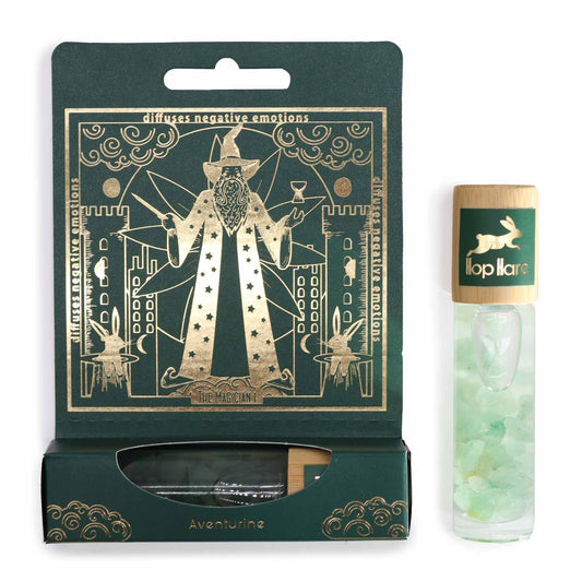 The Magician Tarot Card Green Aventurine Hop Hare Essential Oil Roll On