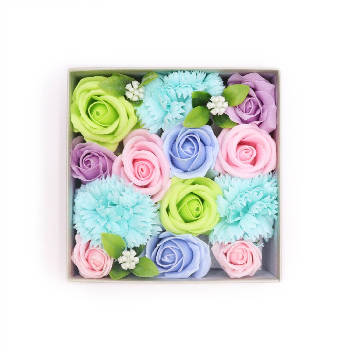 Square Box - Baby Blessings - Blues- Soap Flower Gift