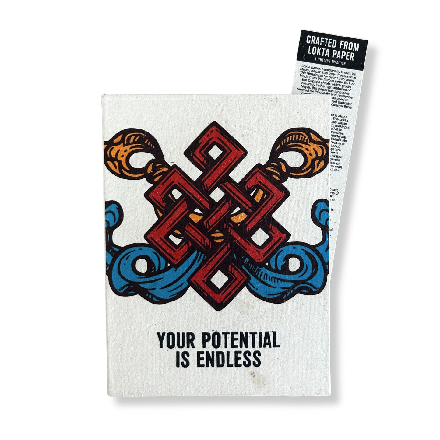 Lrg Lokta Inspiration Notebook (21x15cm) - 45 leafs - Your Potential - inc bookmark