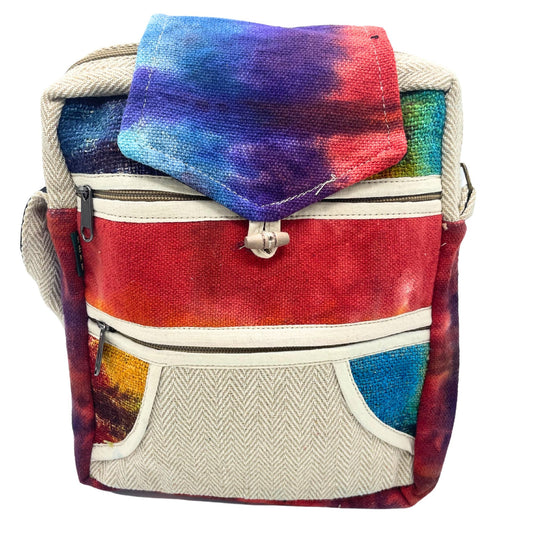 Tiedye Hemp Messenger Bag 2 Zip & Flop