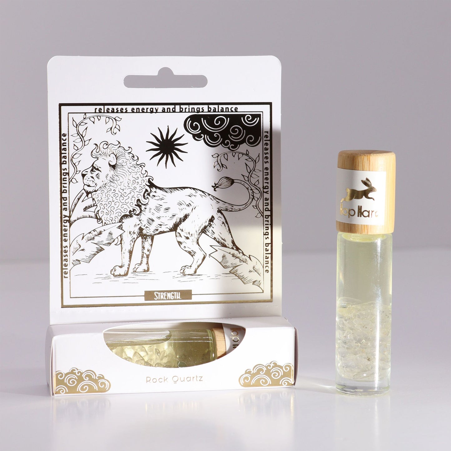 The Lion Hop Hare Tarot Card Rock Quartz Essential Oil Blend Roll On