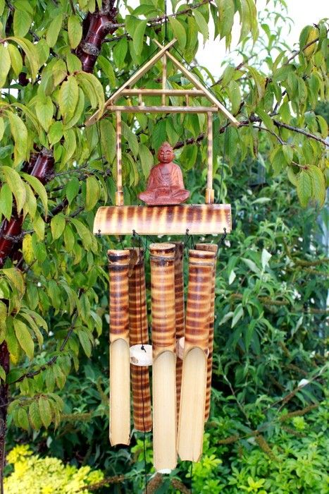 Bamboo 6 Tube Med Buddha Wind Chime