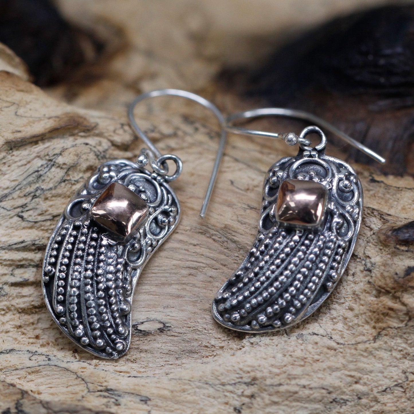 Silver & Gold Earrings - Angel Wings