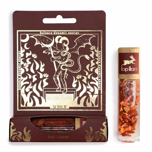 The Devil Hop Hare Tarot Essential Oil Red Jasper Crystal Roll On