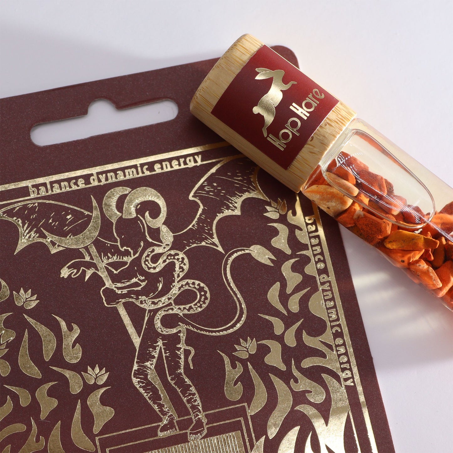 The Devil Hop Hare Tarot Essential Oil Red Jasper Crystal Roll On