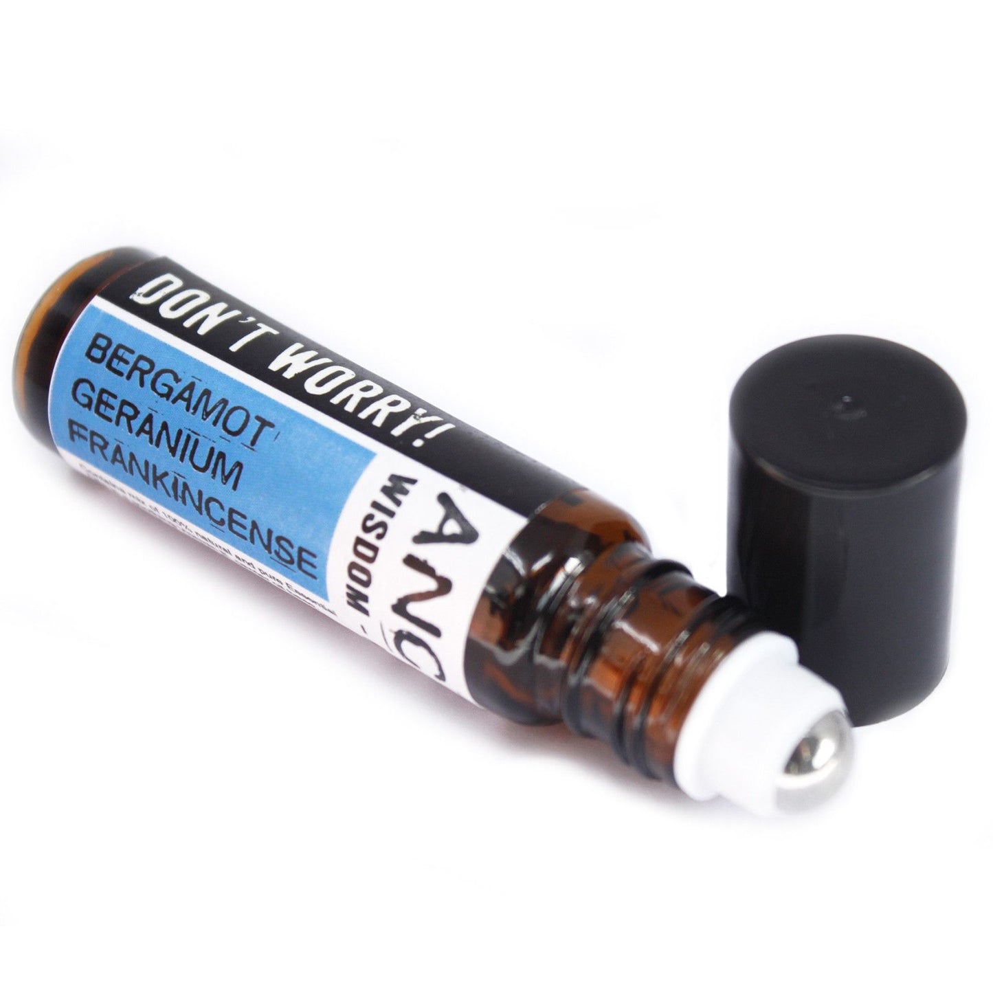 Don't Worry! 10ml Roll On Essential Oil Stress Relief Blend - Bergamot Geranium Frankincense