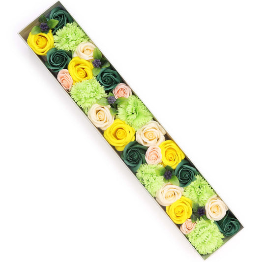 Extra Long Box - Spring Celibrations - Yellow & Greens- Soap Flower Gift