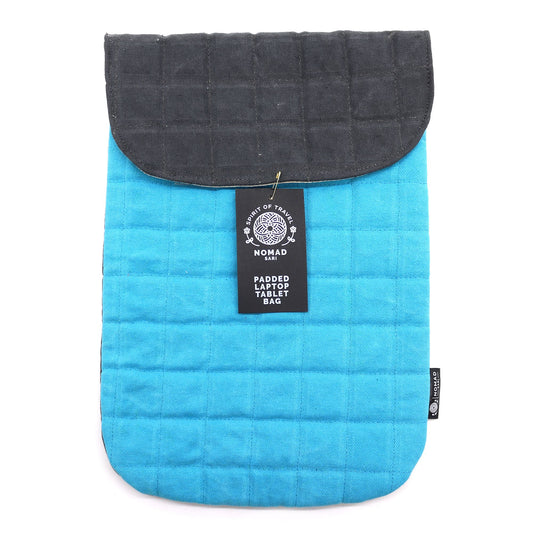 Laptop Padded Pouch - Terrific Turquoise - 14oz Stonewash