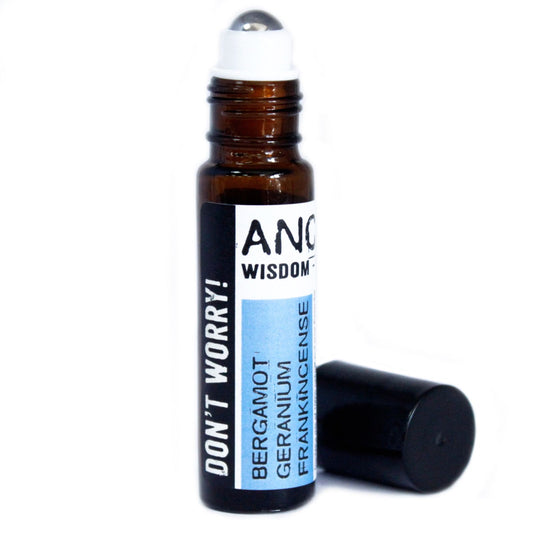 Don't Worry! 10ml Roll On Essential Oil Stress Relief Blend - Bergamot Geranium Frankincense