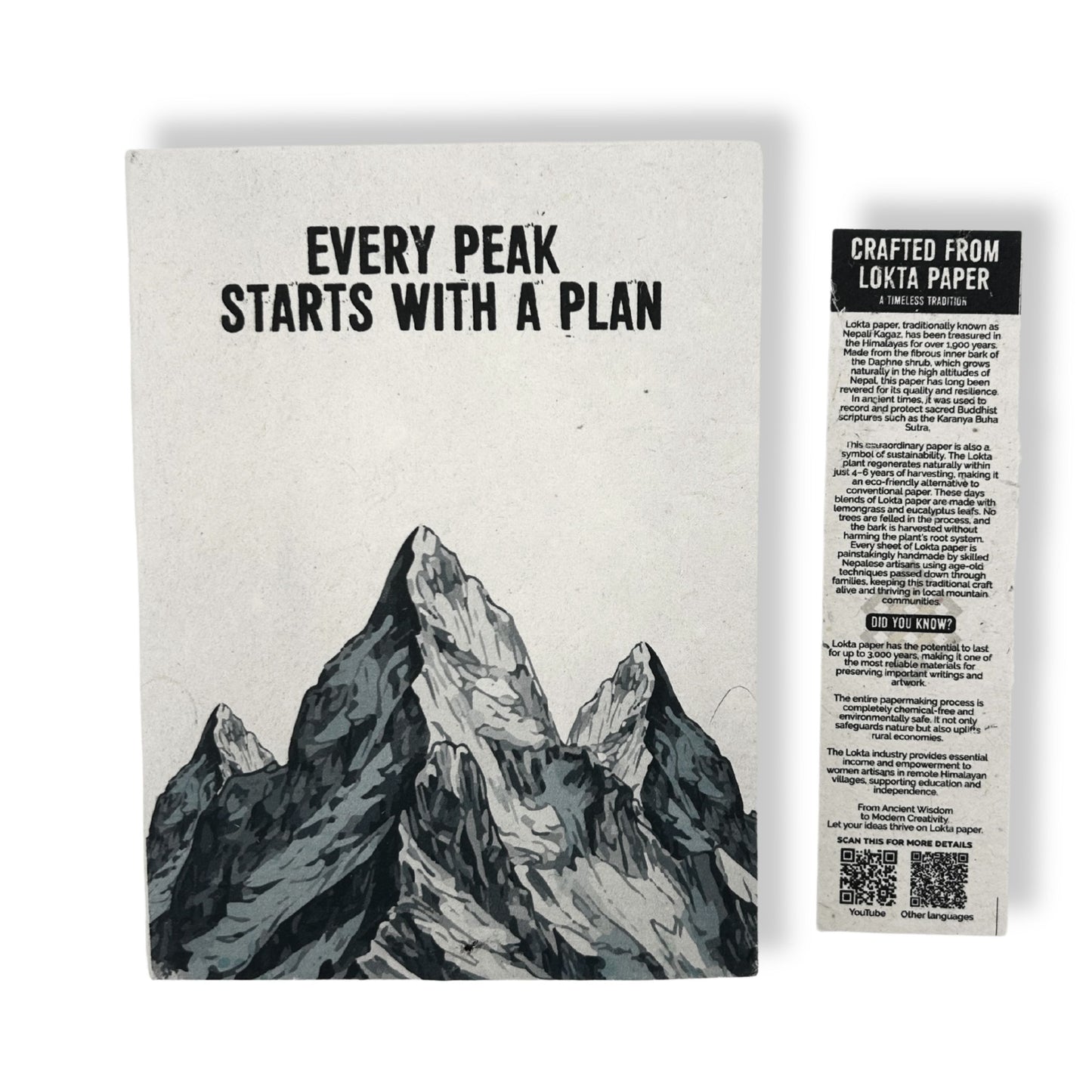 Lrg Lokta Inspiration Notebook (21x15cm) - 45 leafs - Every Peak - inc bookmark