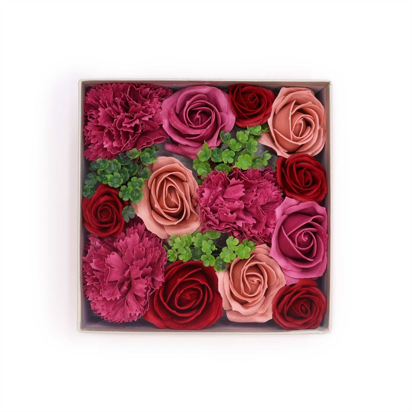 Square Box - Vintage Roses.- Soap Flower Gift
