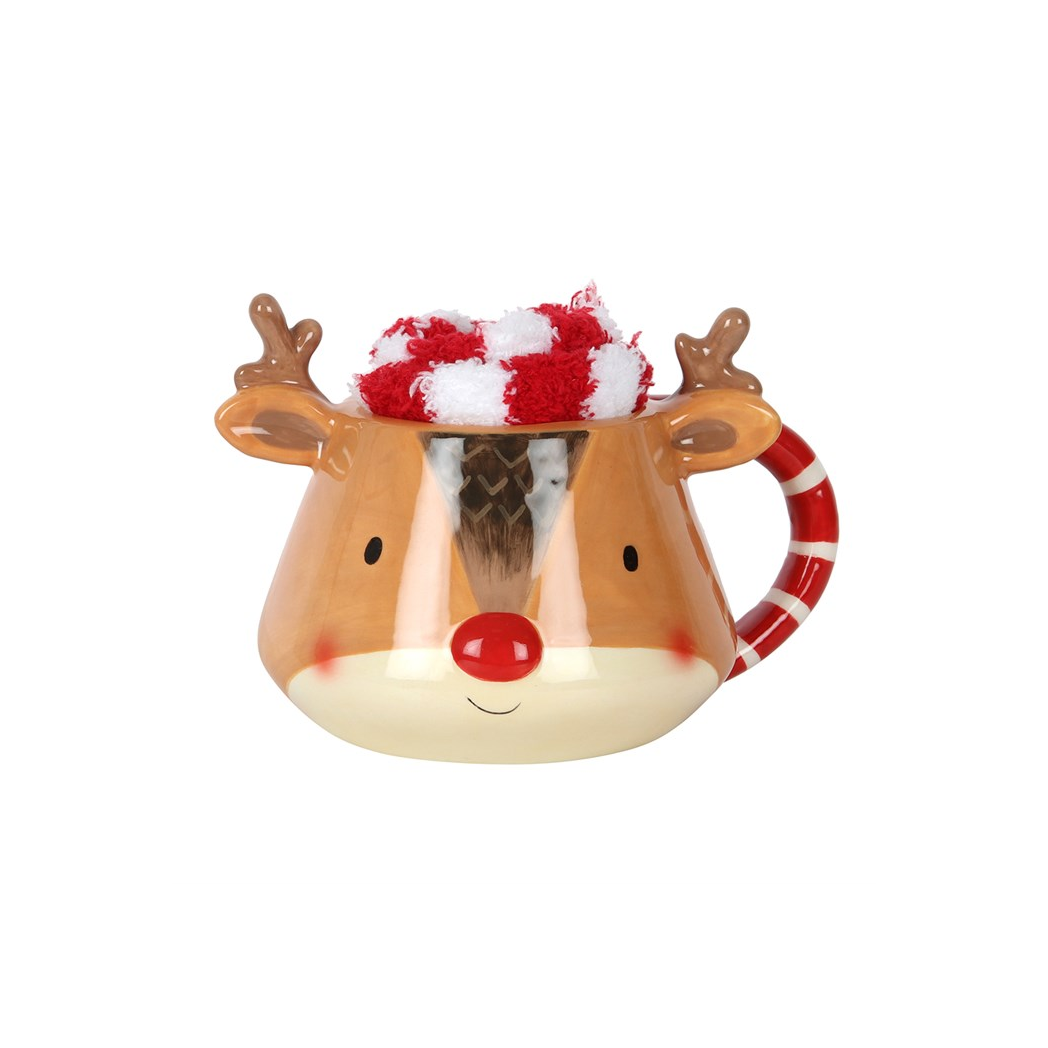 Reindeer Mug and Socks Gift Set