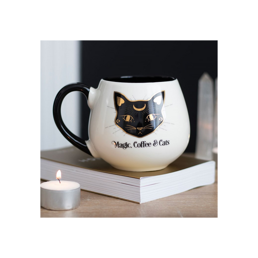 Magic, Coffee & Cats Rounded Mug