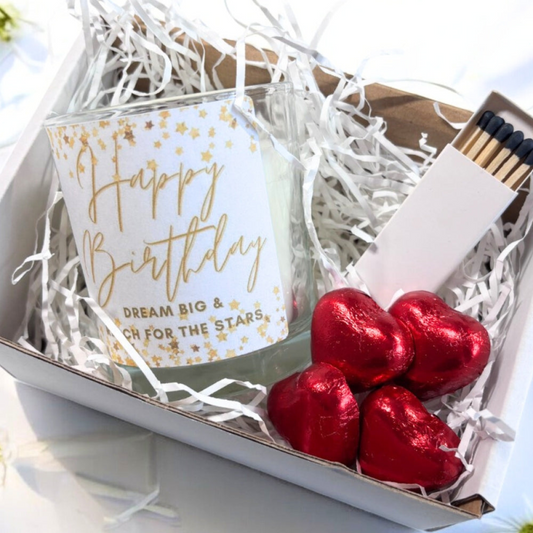Happy Birthday Dream Big Candle Gift Set | Birthday Gift Box For Her | Sisters Birthday Gift | Birthday Gift Hamper | Mums Birthday Gift UK