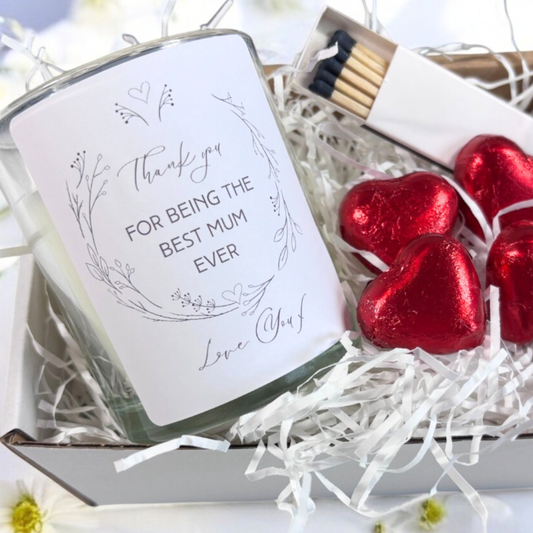 Thank you For Being The Best Mum Ever Candle Gift Set | Scented Candle Gift Box | Mums Gift Box | Mums Gift Hamper | Best Mum Hamper UK