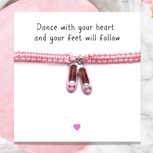 Ballet Shoes Friendship Bracelet & Gift Card - Girls Present
